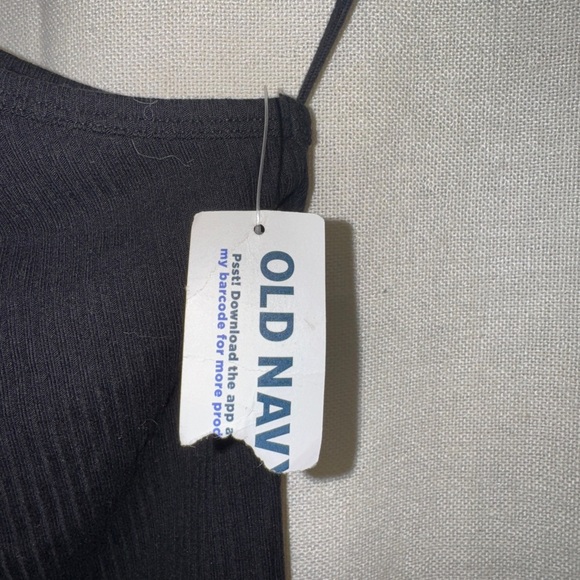Old Navy Shirt Womens XS Black Long Sleeve One Shoulder Rib Knit Top NWT - Picture 3 of 4